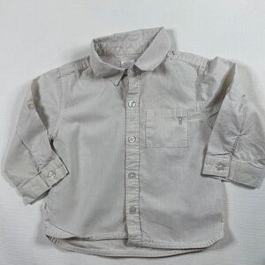 Toddler Button-Down Shirt in Light‎ Taupe
